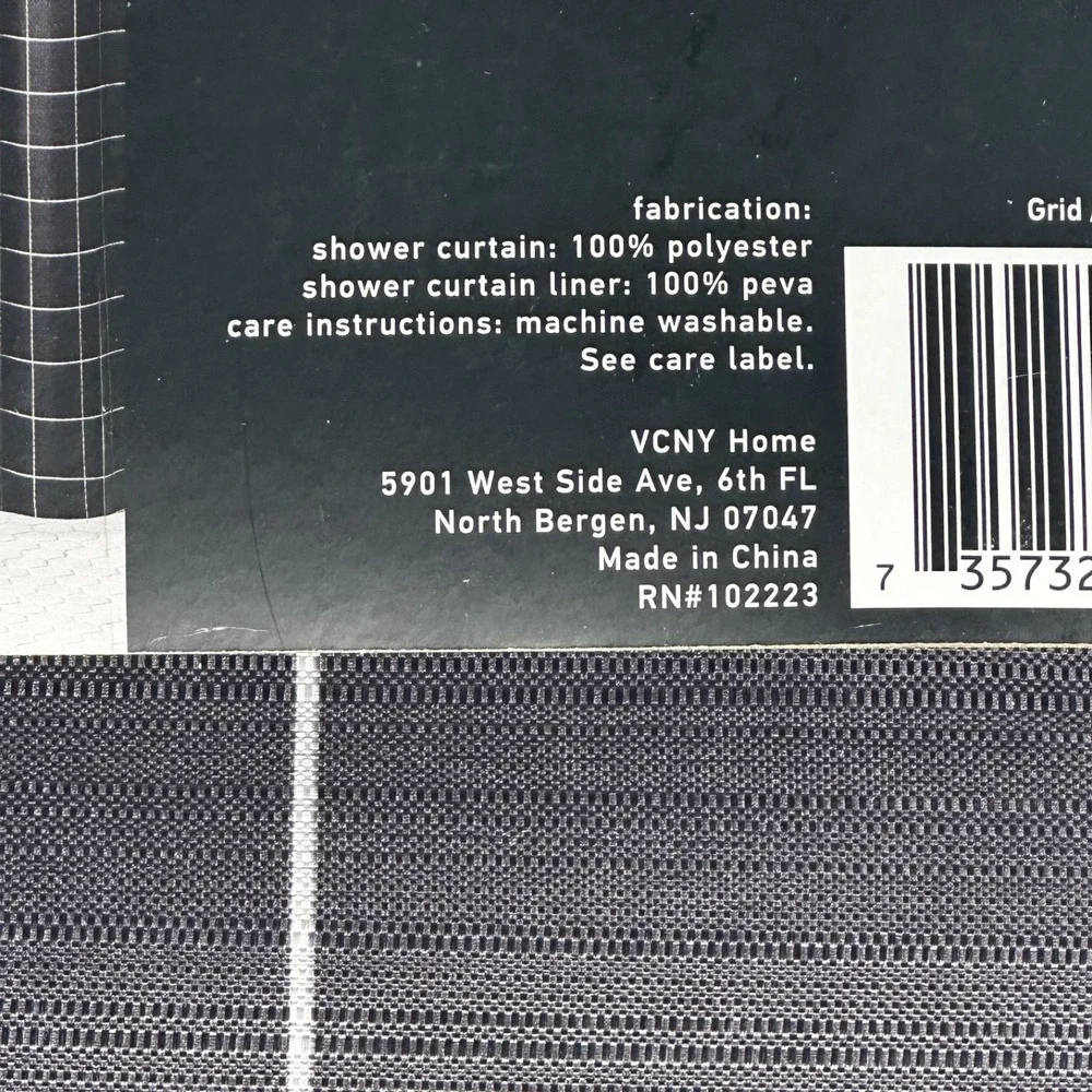 Jade Oake 14pc Modern Chic Grid Shower Curtain Set Gray White Bathroom Decor New